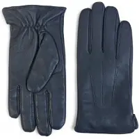 Infinity Leather Heren marineblauwe Italiaanse leren warme wollen voering winterrijhandschoenen voor casual rijden