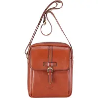 Infinity Leather Echte leren vintage crossbody-messenger-reistas in bruin leer - Ashby
