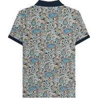 Lambretta Heren Paisley Poloshirt (Marine/rookblauw)