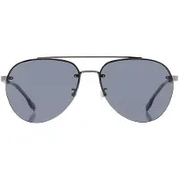 HUGO BOSS Heren 1537/F/SK 06LB IR Zonnebril (Donker Ruthenium/Grijs)