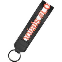 Dolce&Gabbana Zwarte Logo Polyester Zilver Messing Houder Sleutelhanger Sleutelhanger