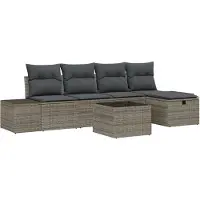 vidaXL Bankstel 5 st poly rattan