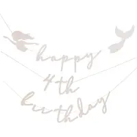 Ginger Ray Letterbanner Happy Birthday Mermaid Customisable - 2 meter / / LUXE FEEST DECORATIE / ZEEMEERMIN FEESTJE / ZEEMEERMIN DECORATIE SLINGER