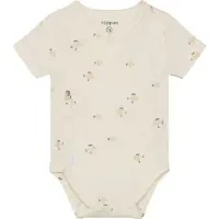 Noppies Rompertje/body ecru / duifblauw / zwart / wolwit