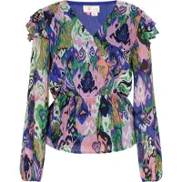 IZIA Blouse kobaltblauw / koraal / pitaja roze / offwhite