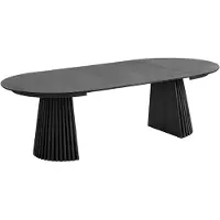 Ebuy24 Eettafel Osaka Ø120 uitschuifbaar | hout zwart 120x75x240 cm eettafels | NADUVI