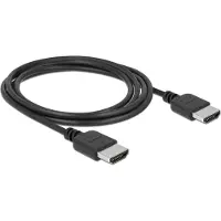 DeLOCK 85217 HDMI-kabel HDMI Aansluitkabel HDMI-A-stekker 2 m Zwart Afgeschermd (drievoudig), Vergulde steekcontacten, 4K UHD, Verdraaid