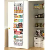 Vevor Pantrykastorganizer voor boven de deur, 10-laags hangende kruidenrekken van staal, verstelbare wandplanken, voor thuis, keuken en badkamer, wit