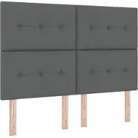 vidaXL Hoogte verstelbaar hoofdbord Donkergrijs 144 cm Stof