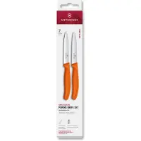 Victorinox Swiss Classic 6.7799.2C1 Straight/Wavy, Orange, set van 2 groentemesjes, 10 cm