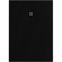 Brauer douchebak asteroid 100x140 incl. Antislip en antibacterieel mineraalmarmer mat zwart