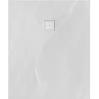 Brauer Douchebak Asteroid 100x120 incl. antislip en antibacterieel mineraalmarmer mat wit