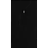 Brauer Asteroid Douchebak 100x180 Incl. Antislip En Antibacterieel Mineraalmarmer Mat Zwart
