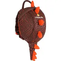 Littlelife rugzak met riem Dinosaurus 2 L polyester bruin