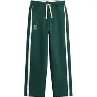 Superdry Broek 'Athletic Fives' smaragd / wit
