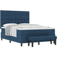 vidaXL Boxspring bed met hoofdeinde Blauw 140 x 190 cm Stof