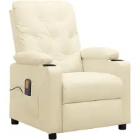 vidaXL Massagestoel kunstleer crèmekleurig