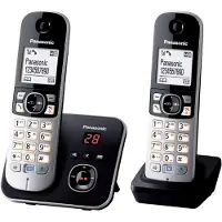 Panasonic Téléphone sans fil KT-TG6822 Duo avec répondeur Noir