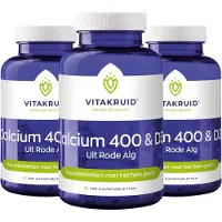 Vitakruid Calcium 400 & D3 uit duurzame Rode Alg Aquamin TG 90 Kauwtabletten