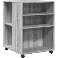 vidaXL Bijzettafel met wieltjes 55x60x78 cm hout grijs sonoma eiken