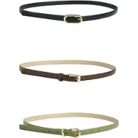 Pieces Riem bruin / lichtgroen / zwart