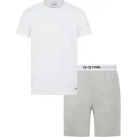 G-Star Pyjama kort 'Slate' grijs gemêleerd / zwart / wit