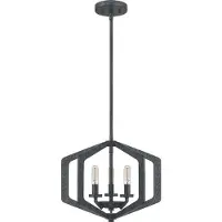 QUOIZEL LED Hanglamp Vanguard | 3X E14 Max 40W | Dimbaar | Old Black