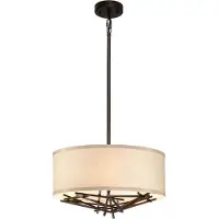 Elstead Lighting LED Hanglamp Taiko | 3X E27 Max 60W | Dimbaar | Olde Bronze