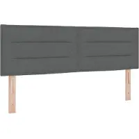 vidaXL LED Hoofdbord met LED-stripverlichting Donkergrijs 160 cm Stof