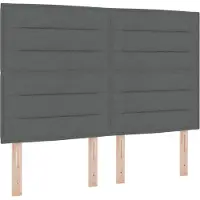 vidaXL LED Hoofdbord met LED-stripverlichting Donkergrijs 160 cm Stof