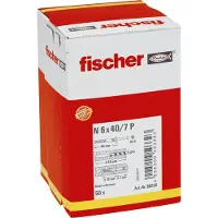 Fischer 50339 NP Nagelpluggen met kraag - 6 x 40 mm (50st)