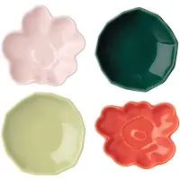 Marimekko Unikko & Kivet shape bord 4-delig Pink-pear-red-dark green