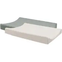 Jollein Aankleedkussenhoes - 50x70cm - Badstof - Sea Green/Ivory - 2 stuk