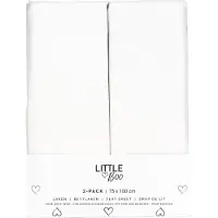 Little Boo Laken Wieg Uni White 2-pack 75x100