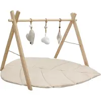 MorDesign Babygym en Speelkleed Leaf Wood Sand