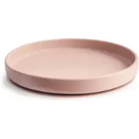 Mushie Bord Rond Silicone met Zuignap Blush