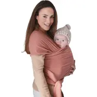 Mushie Draagdoek voor Baby | Katoen en Elastaan | Sling voor Pasgeborenen en Baby's 8-35 lbs (Cedar)