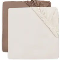 Jollein Hoeslaken Babybedje 60x120 Jersey Milky Coffee/Ivory 2st