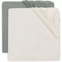 Jollein Hoeslaken Babybedje 60x120 Jersey Sea Green/Ivory 2st