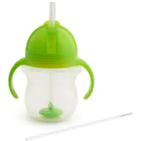 Munchkin Tip & Sip Antilek Rietjesbeker - Drinkbeker met Rietje - Vaatwasserbestendig - Vanaf 6 maanden - 207ml - Groen - Drinkbeker met een rietje