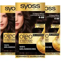 Syoss Oleo Intense - Haarverf - 4-86 - Fluweel Bruin - 115ml x 3