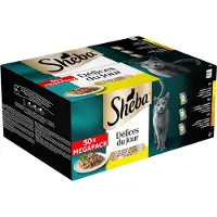 SHEBA Nature's Collection in Sauce - hoogwaardig natvoer voor katten, fijne diversiteit (MSC) in portiezak, 72 x 85 g