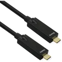 Roline USB 3.2 Gen 2 kabel, AOC, C-C, ST/ST, 10 Gbit/s, 4K60Hz, PD (Power Delivery) 60W, zwart, 15 meter