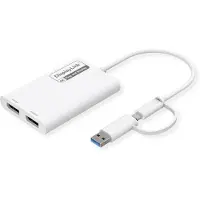 Roline Multi-DisplayLink Adapter USB Typ A+C - 2x DP, 4K
