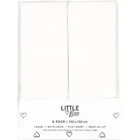 Little Boo Laken Ledikant Uni White 2-pack 100x150