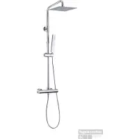 Boss & Wessing Regendoucheset BWS Thermostatisch Square met Handdouche Chroom