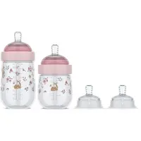 Mepal Mio Starterset babyflessen 3-delig Little Dutch - Anti-koliek - Spiraalontwerp voorkomt verstopping - Siliconen van medische kwaliteit - Fairy Garden