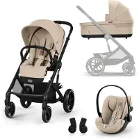 Cybex Kinderwagen Balios S Lux One Park Plus Almond Beige incl. Autostoel Cloud G & Adapterset