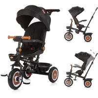 Chipolino Driewieler met kap, model Marathon 2-in-1, kleur Obsidian