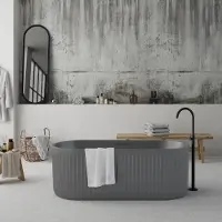 Ideavit Ligbad vrijstaand archtec rock 170x75x60 cm cement grijs
